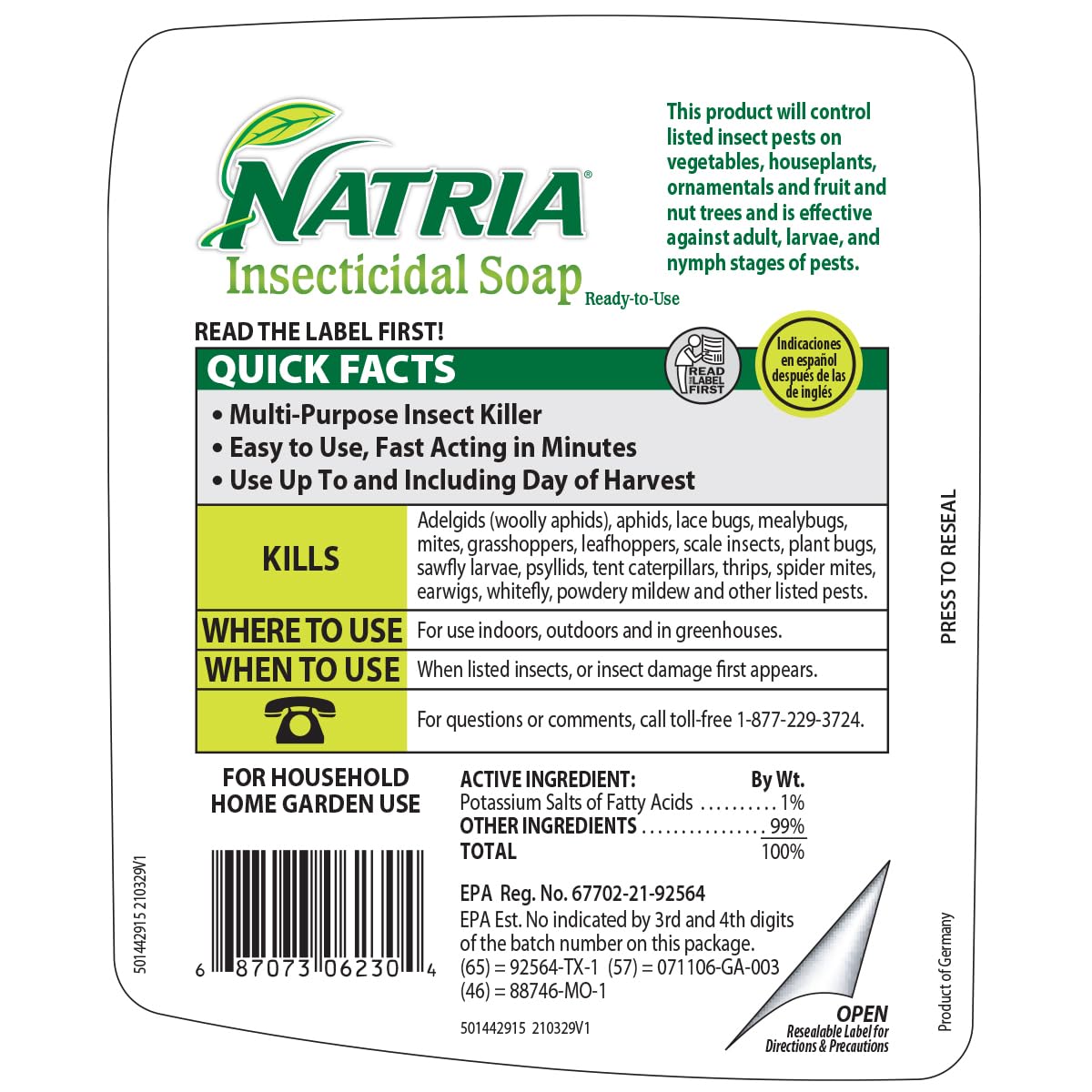  Gardener applying Natria soap to infested leaves