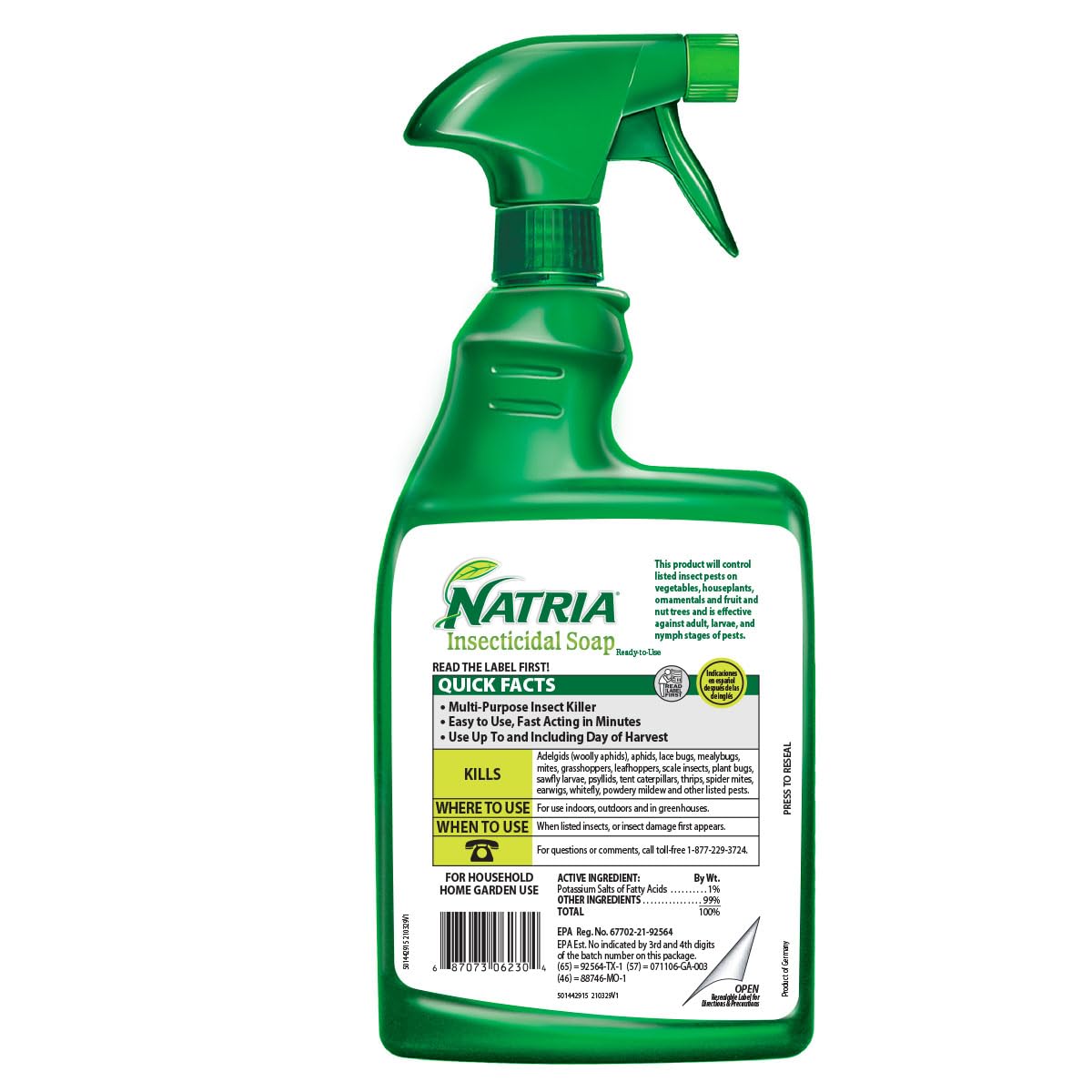 Harvest-day friendly use of Natria soap on edible plants