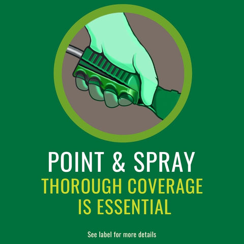 Spot-treatment at the center of a weed for precise application