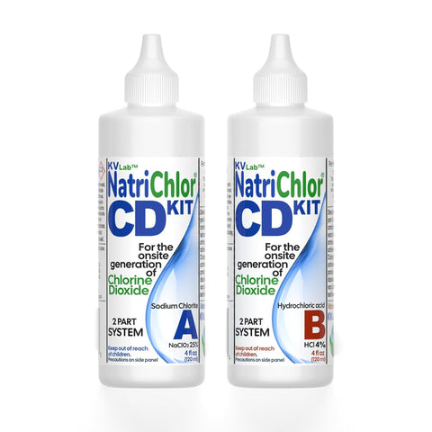 NatriChlor CD Set Accu-Drop bottles for on-site chlorine dioxide generation and cleaning tasks.