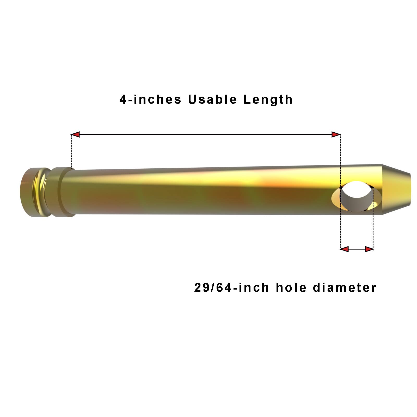 NATSTEEL 5-1/2 inch overall length pin suitable for category 1 tractors.