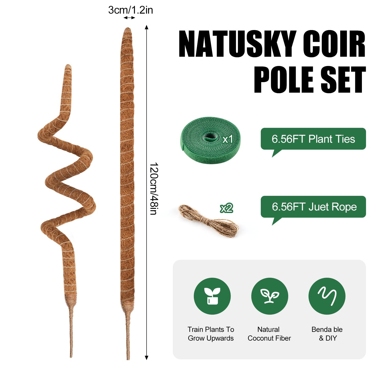 NATSUKY bendable pole enables natural growth direction for lush foliage