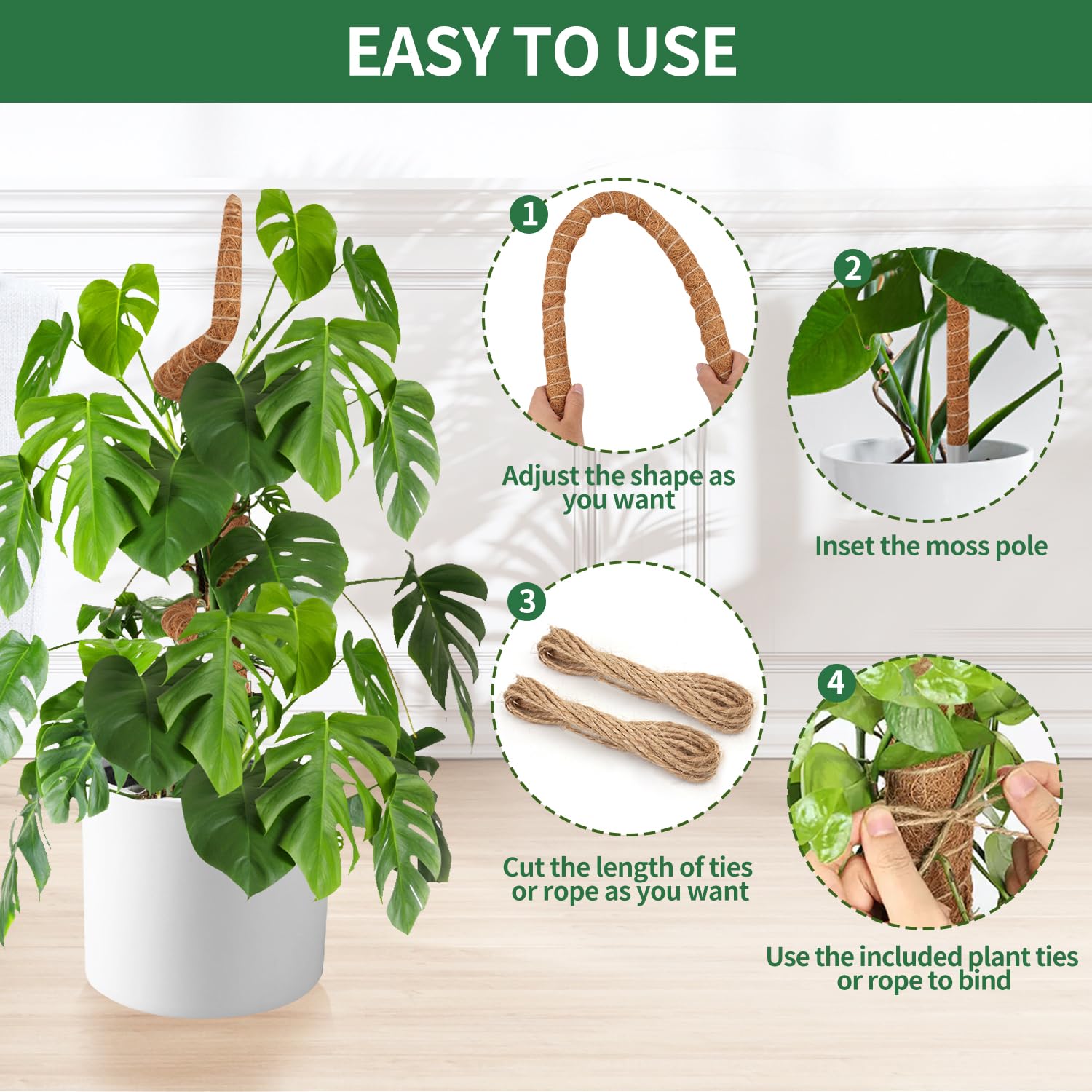 NATSUKY natural coco coir material retains moisture for roots