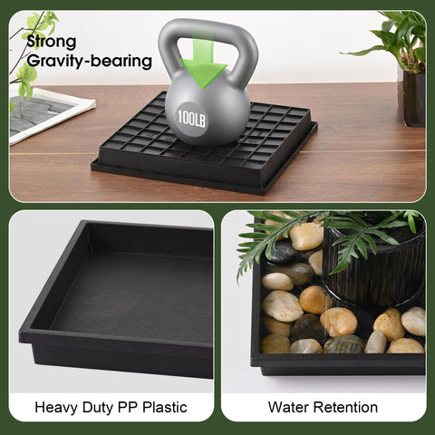 NATSUKY square plant saucer floor protection keeps furniture safe and dry.