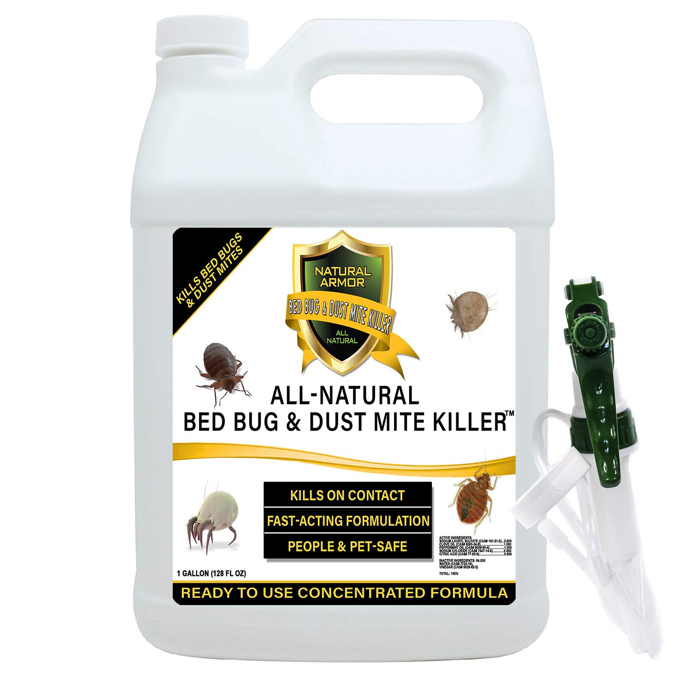 Natural Armor bed bug spray bottle for fast on-contact control.
