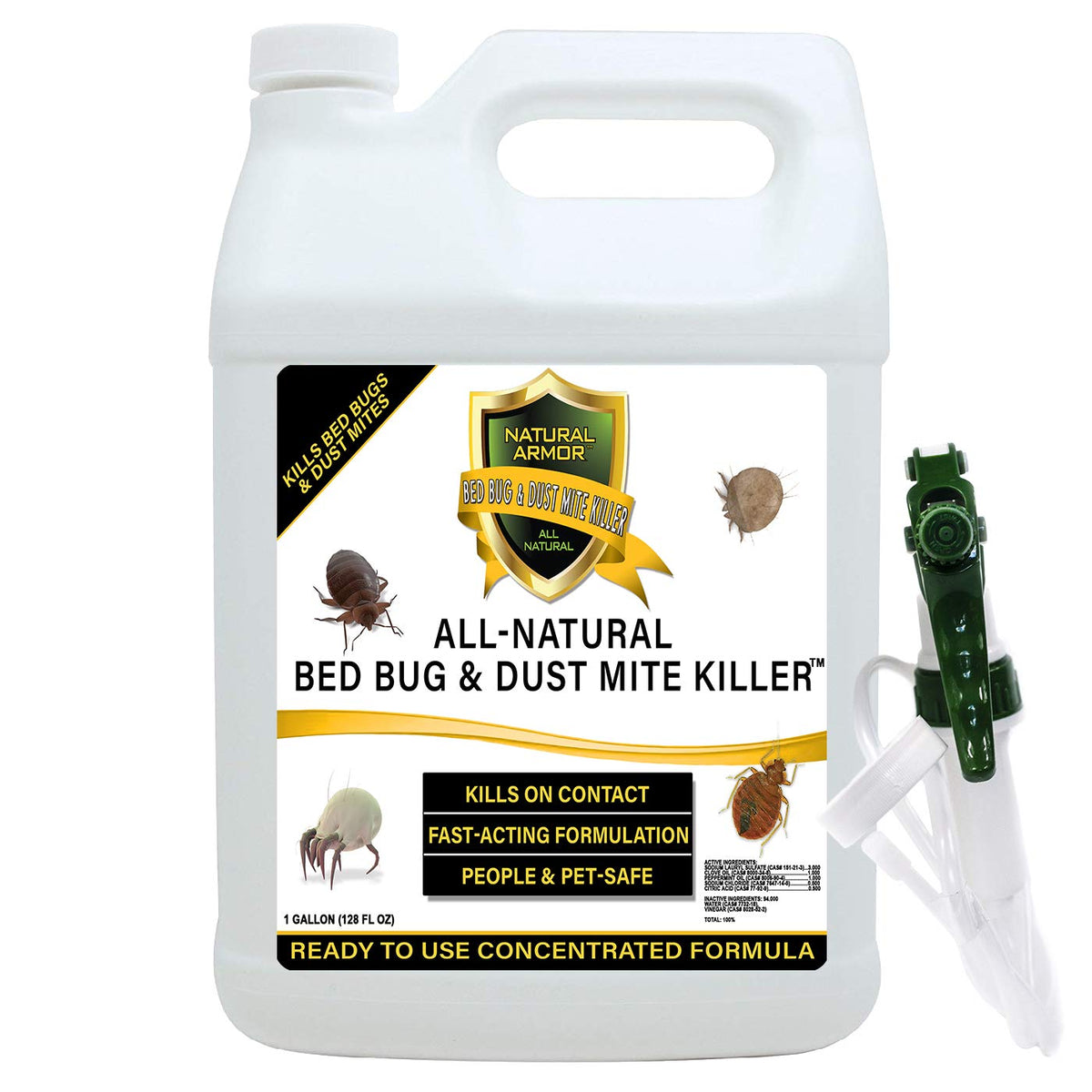 Natural Armor bed bug spray bottle for fast on-contact control.