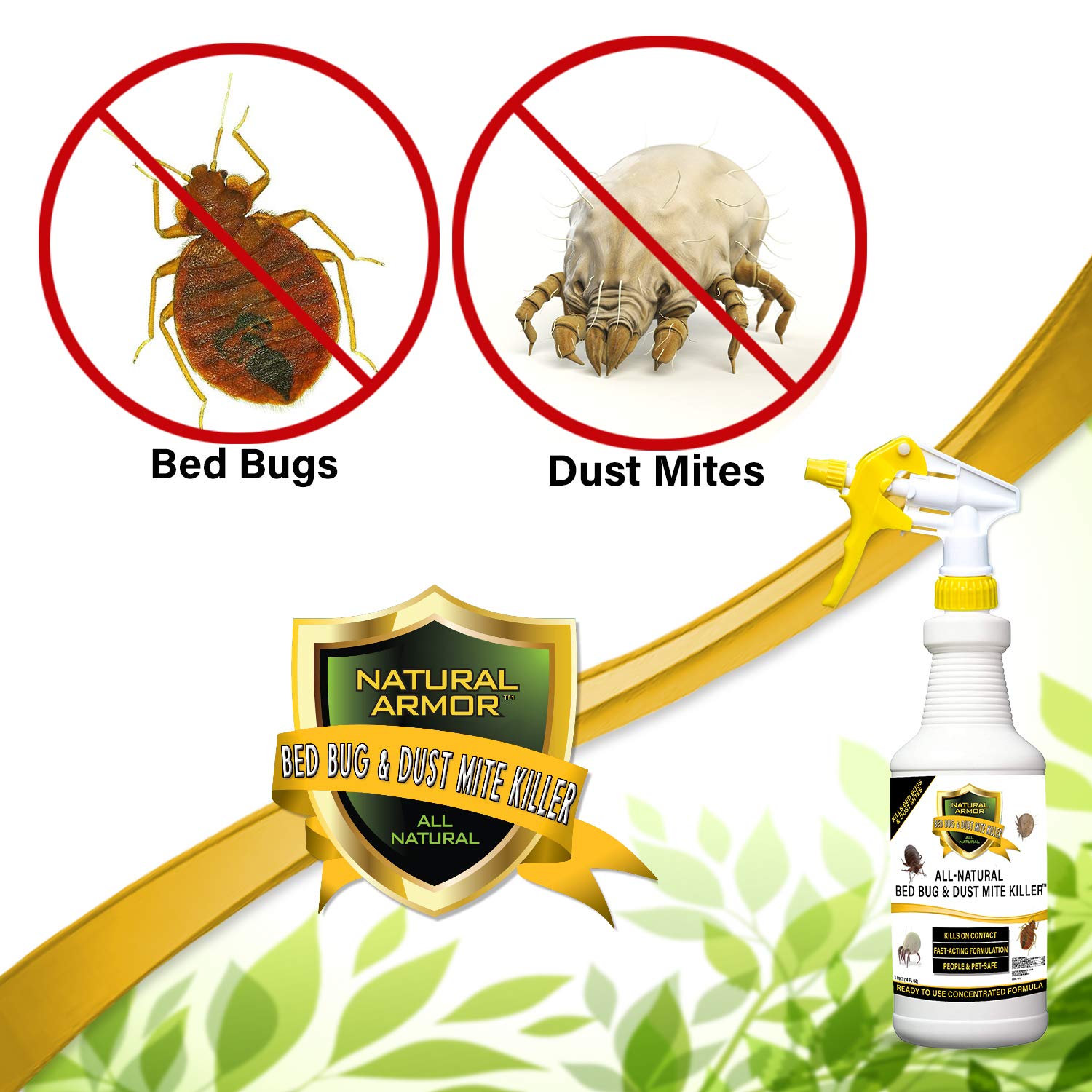 Natural Armor mattress surface spray protects against pests on contact.