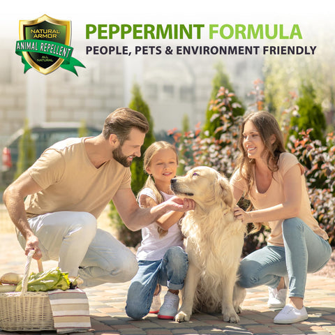 Closeup of Natural Armor peppermint scent indicating natural protection without harsh odor.