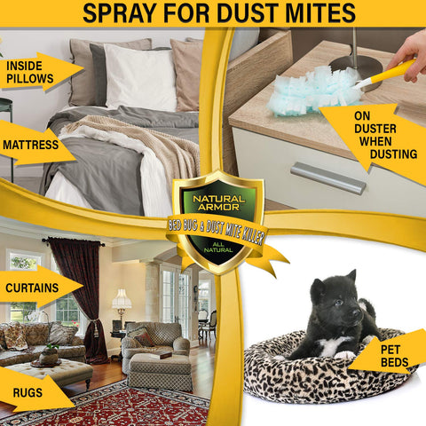 Natural Armor pet beds spray offers cleanup-friendly pest control.