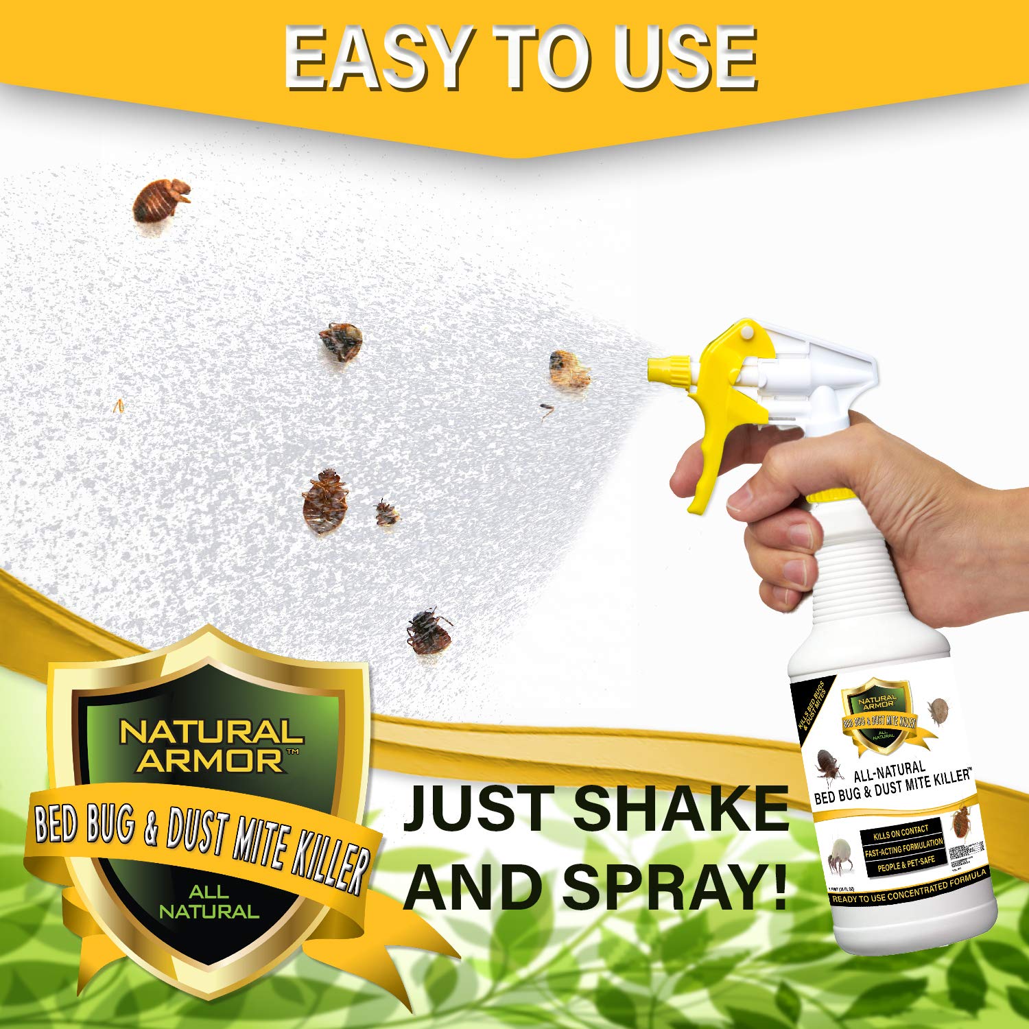 Natural Armor pillows and covers spray with quick, safe application.