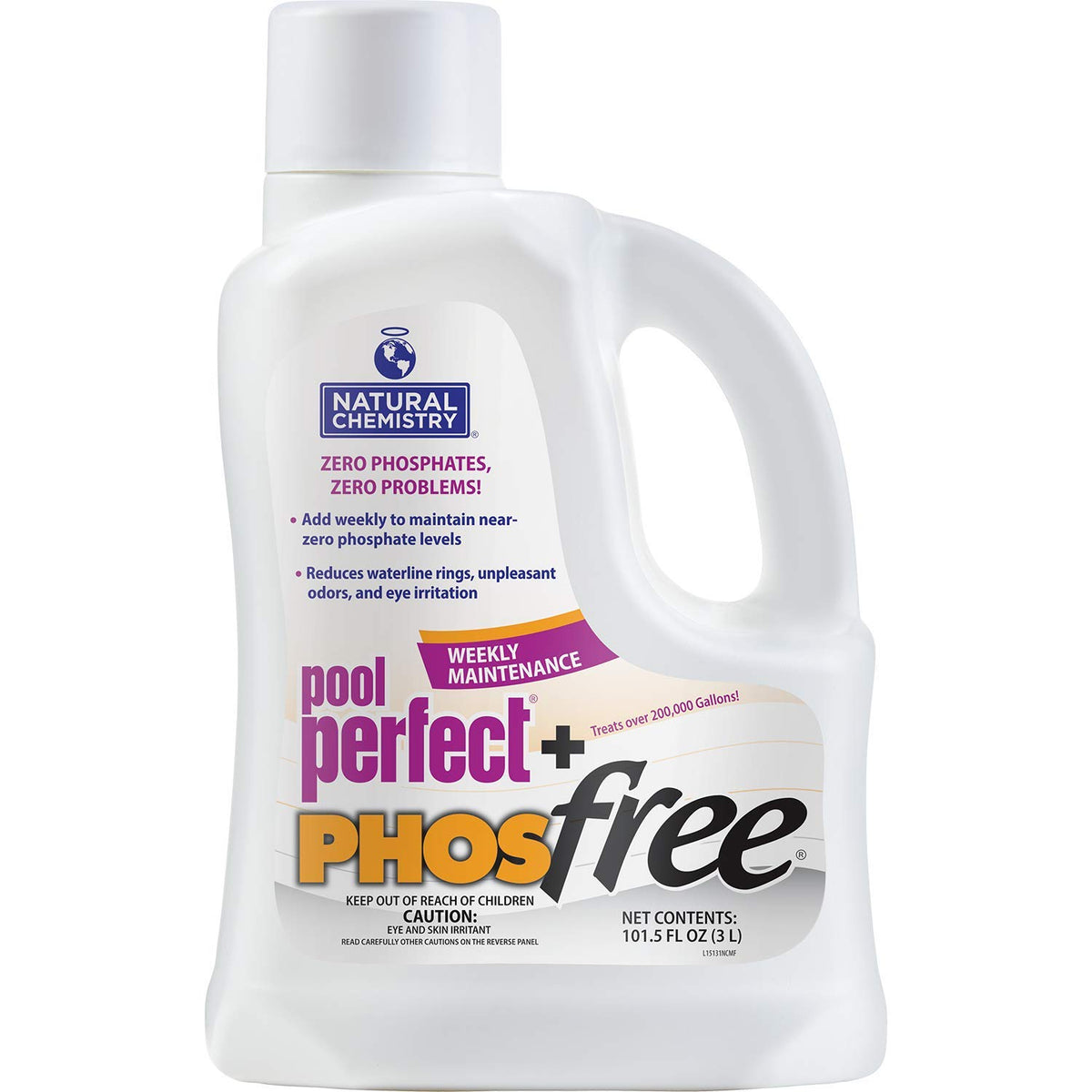 Natural Chemistry Pool Perfect Phosfree 3 L bottle for phosphate removal and clearer water.