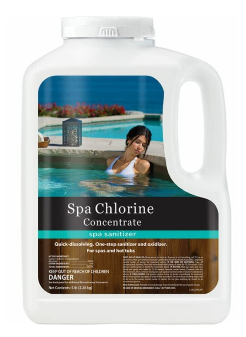 Natural Chemistry Spa Chlorine Concentrate bottle for quick spa sanitization without dispensers.