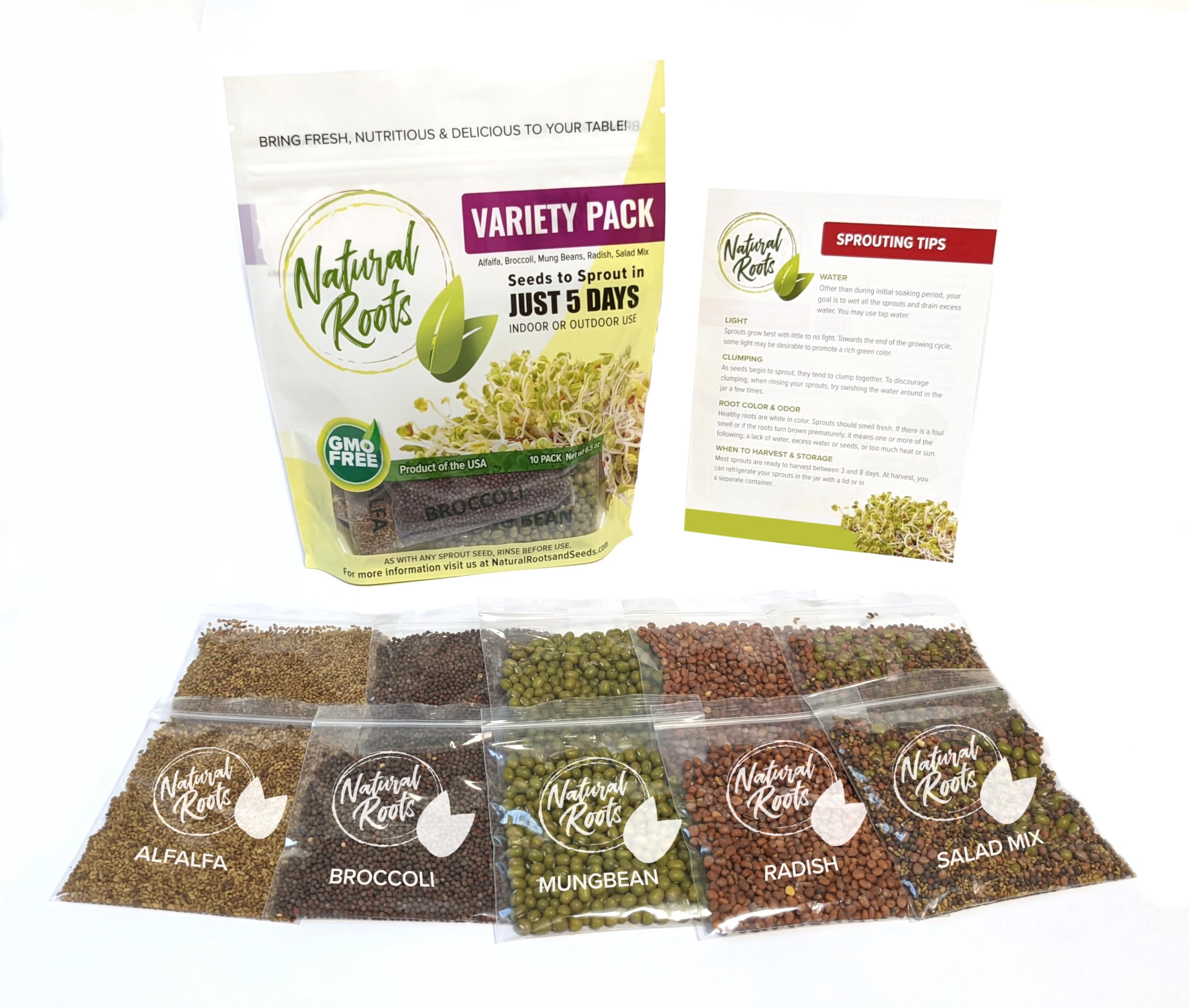 Natural Roots broccoli sprouts seed pack for fresh crunchy salads