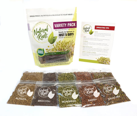 Natural Roots broccoli sprouts seed pack for fresh crunchy salads