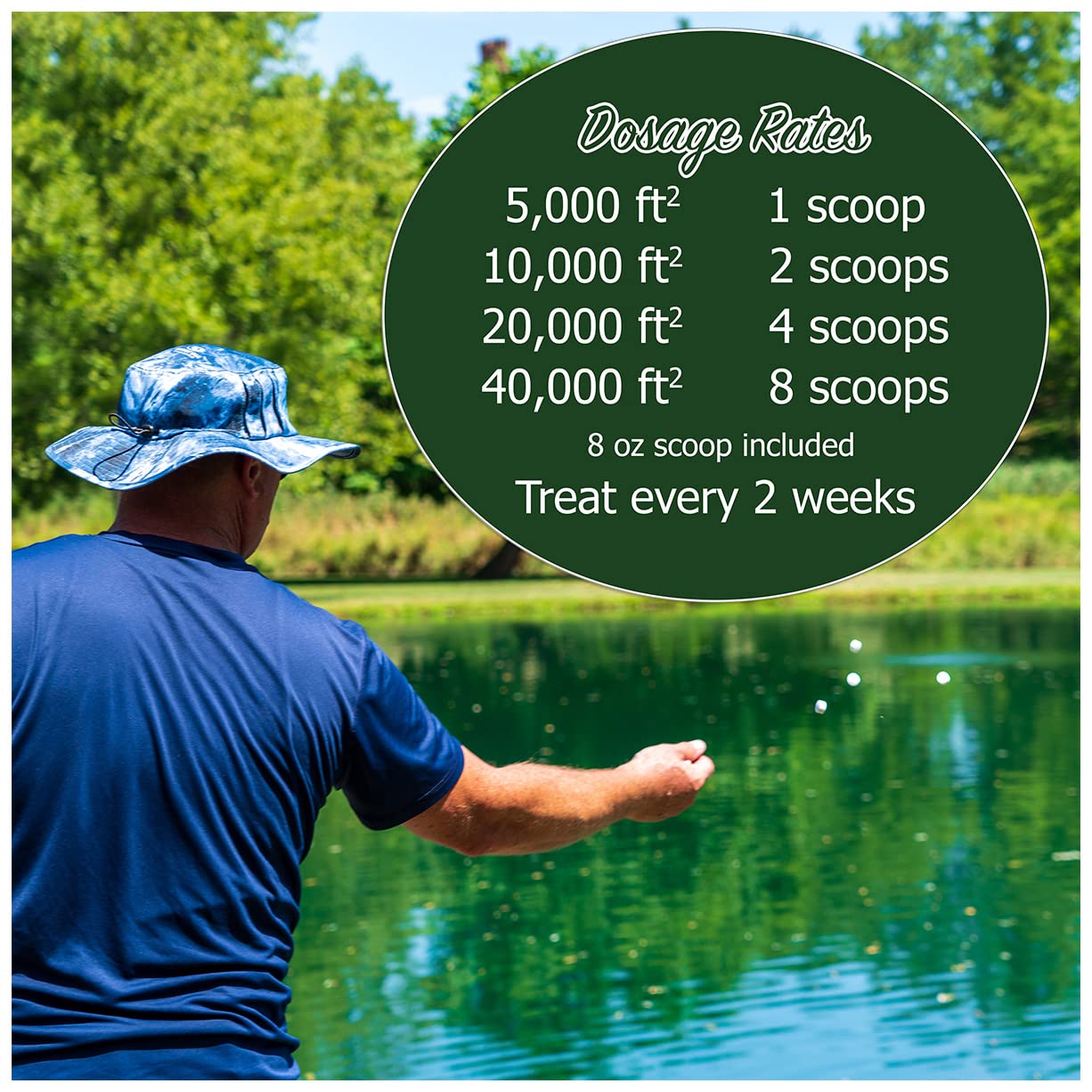 Natural Waterscapes Muck Remover Pellets scoop for accurate dosing.