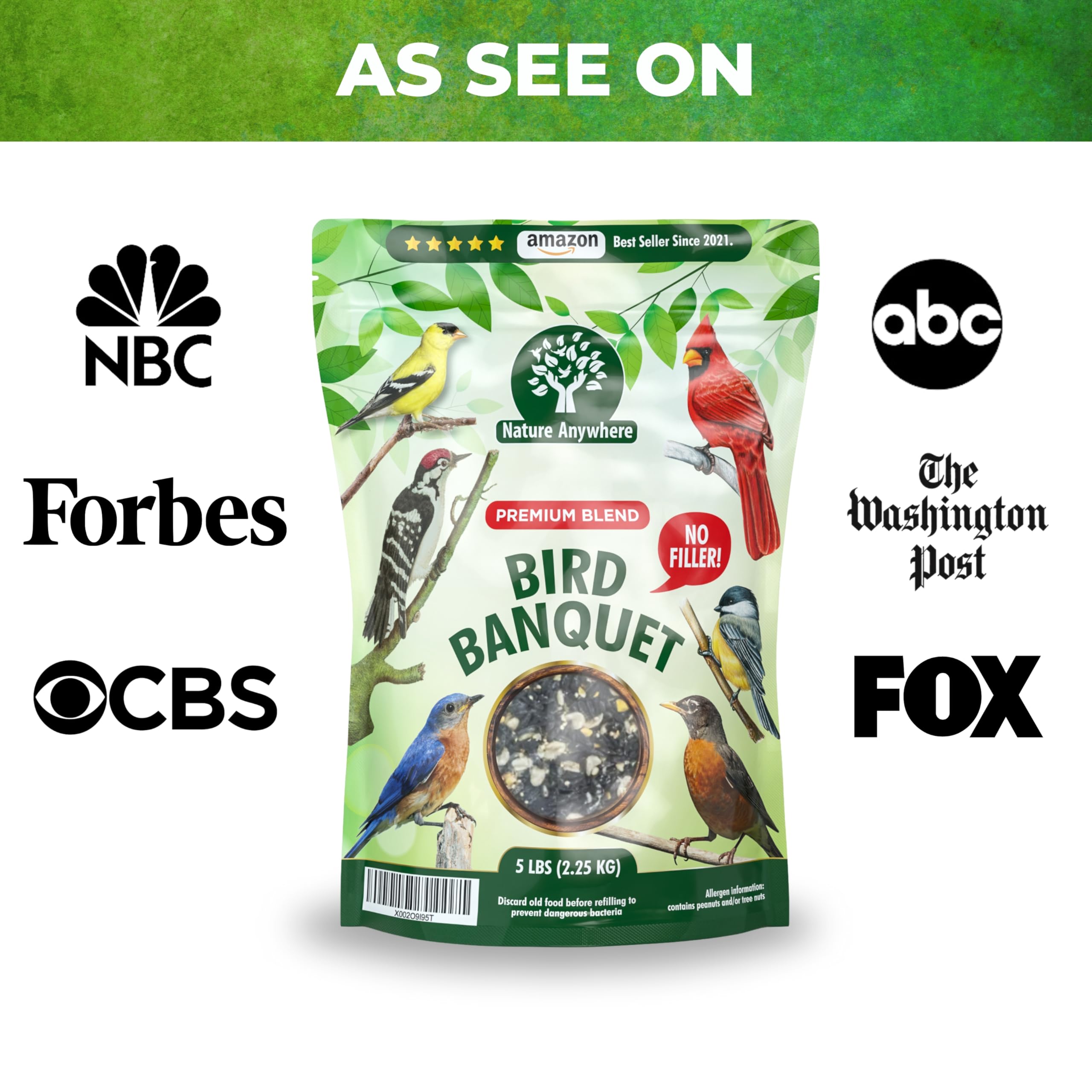 Nature Anywhere backyard birding spot with seed enables easy wildlife watching