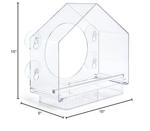 No-assembly window bird feeder ready for instant backyard viewing