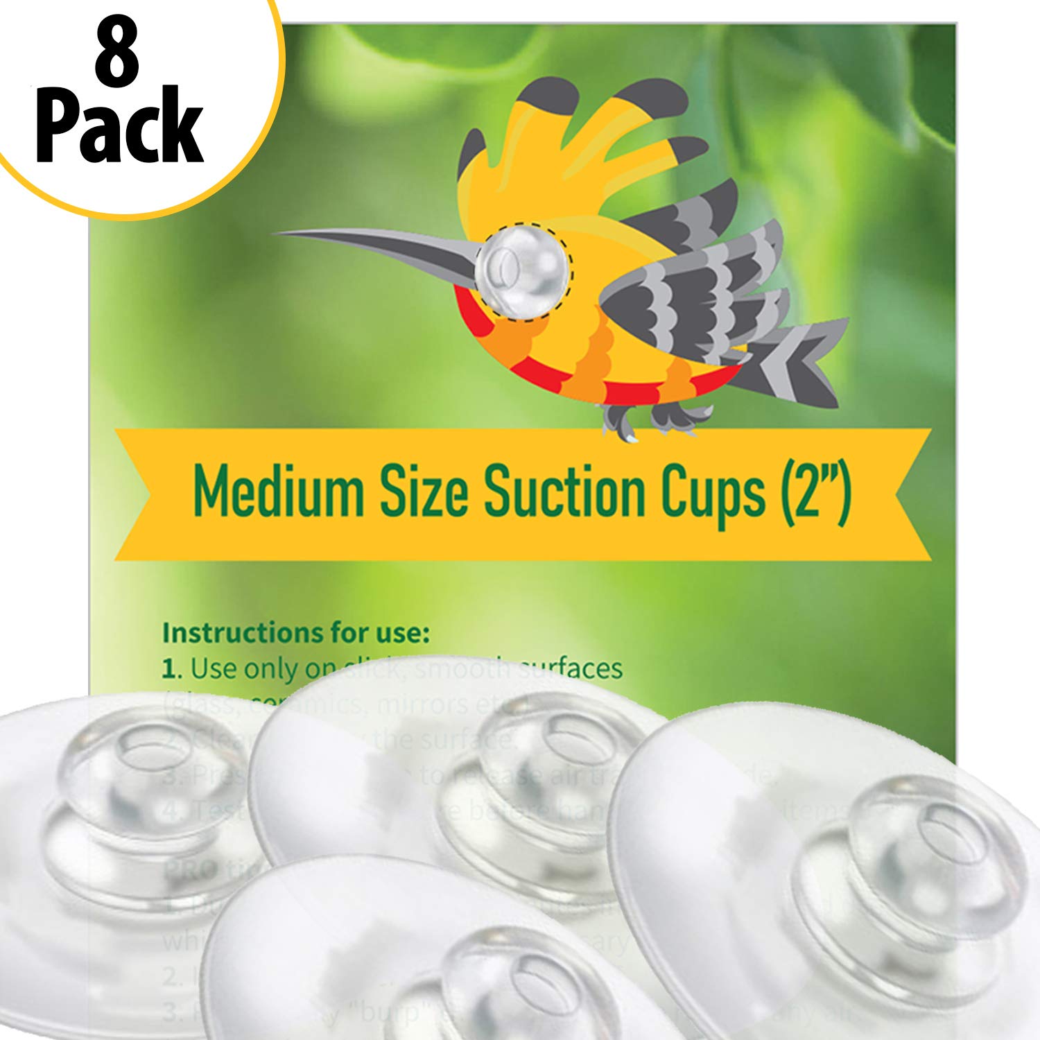 Nature Anywhere replacement suction cups on a window showing easy installation and strong hold.