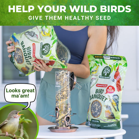 Nature Anywhere USA-made seed blend label emphasizes domestic sourcing and quality