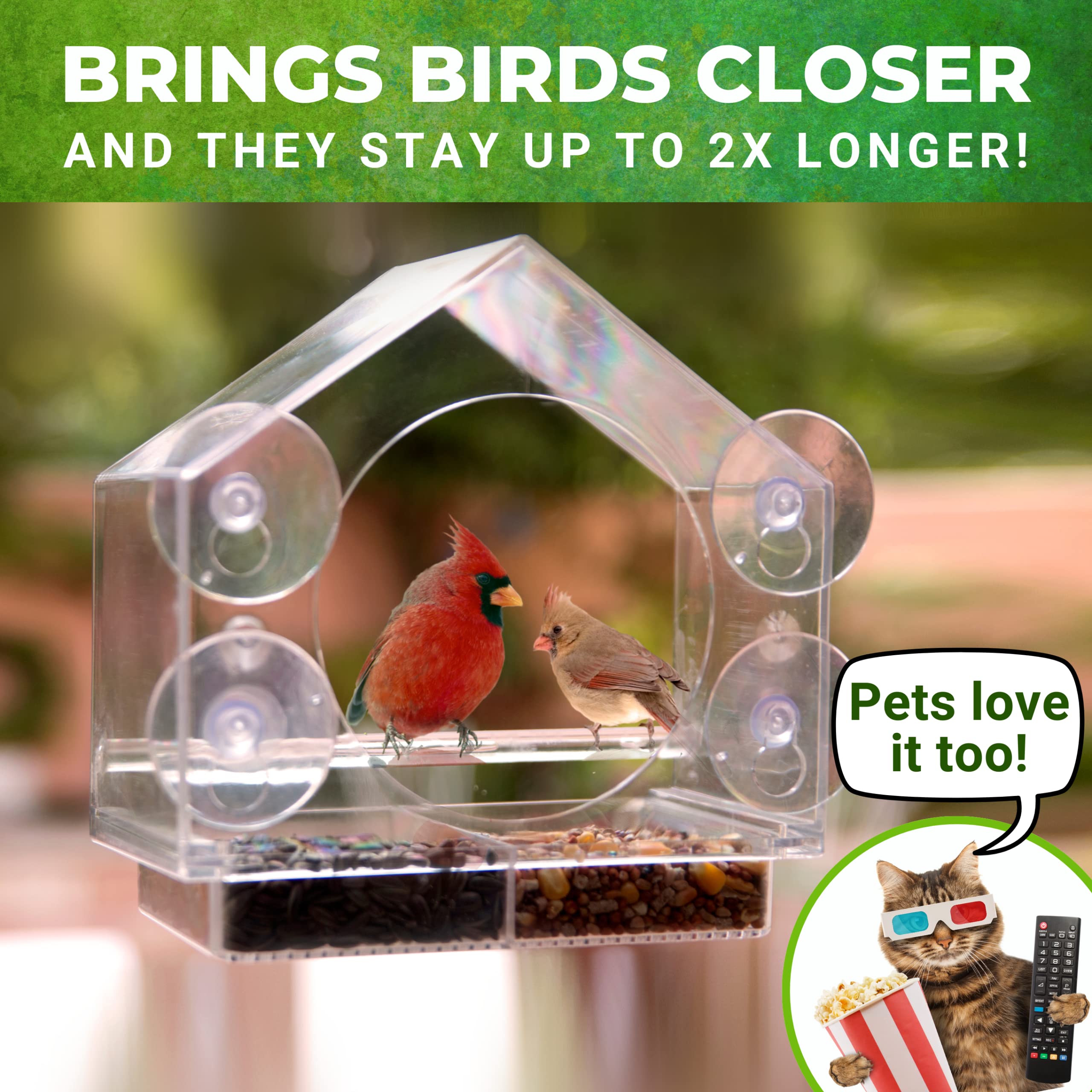 Weatherproof outdoor bird feeder designed for year-round use