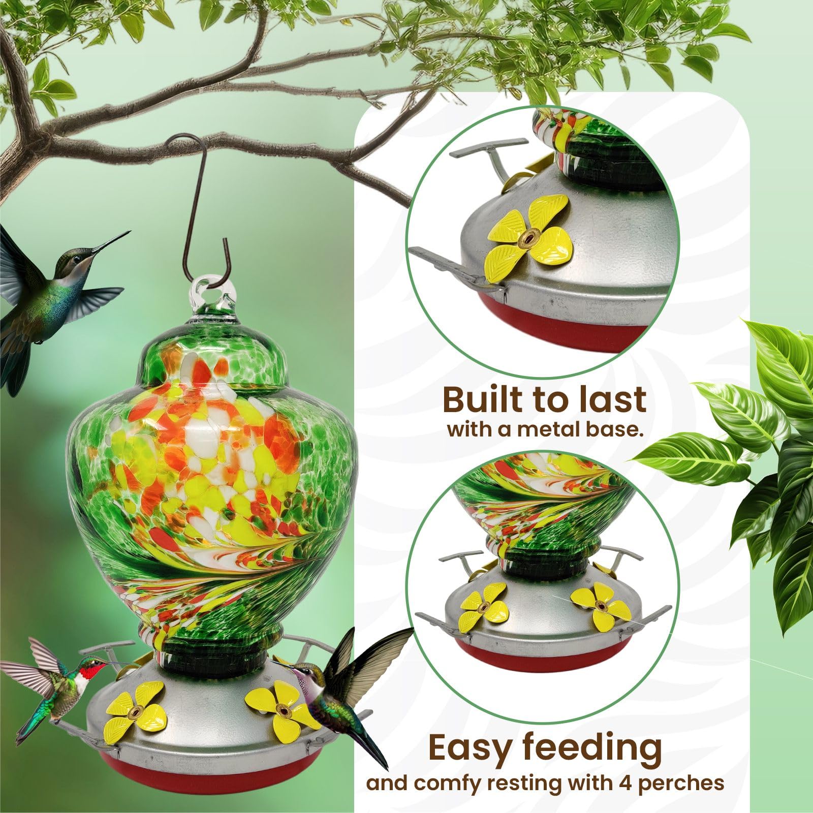 Nature Gear hummingbird feeder easy-clean brush and service card for upkeep