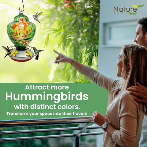 Nature Gear hummingbird feeder wide-mouth for filling makes maintenance quick