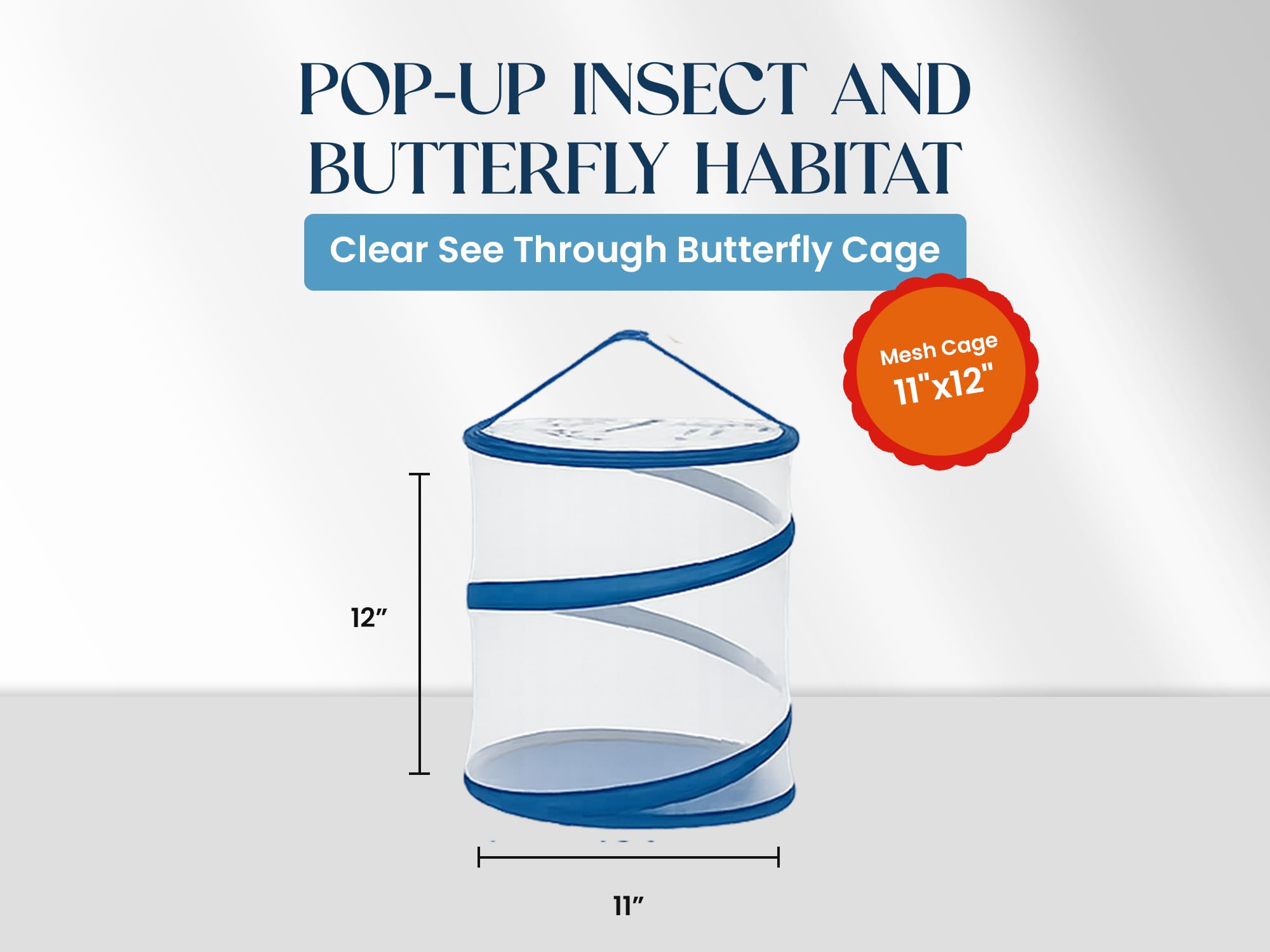 Nature Gift Store butterfly habitat, front view for clear observation.