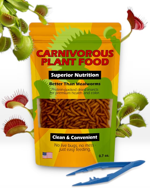 Nature Gift Store Venus Fly Trap Food Bundle with dried larvae for carnivorous plants.