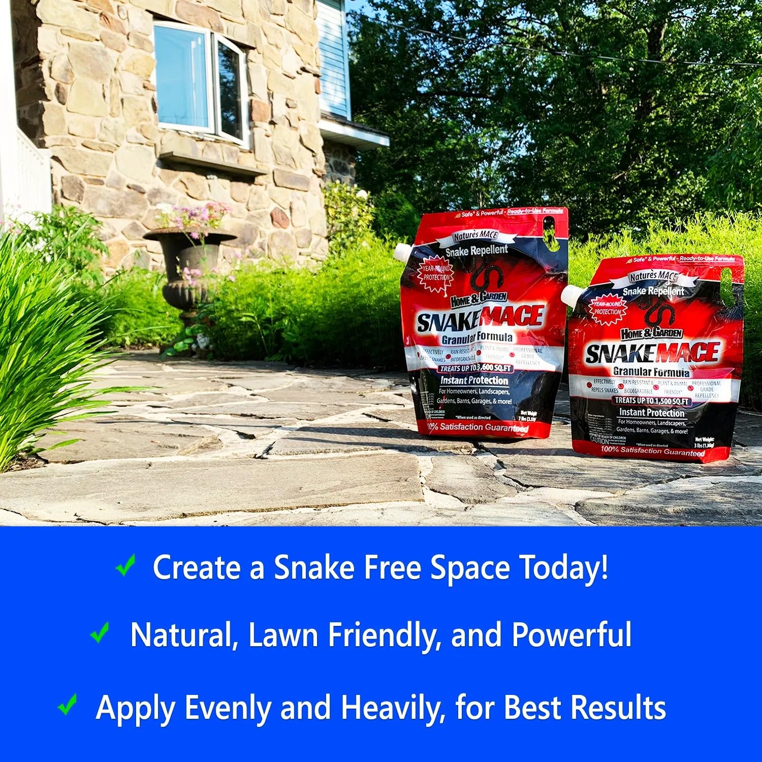 Nature's MACE granules close-up ready for outdoor snake deterrence.