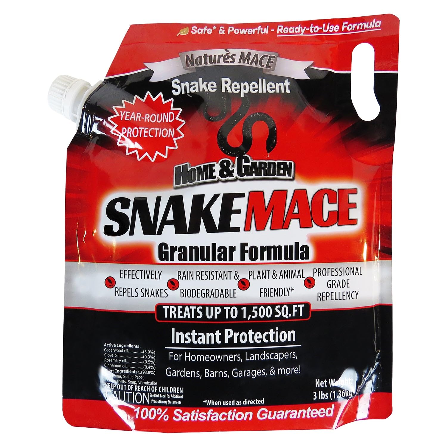 Nature's MACE Snake Mace packaging shown for easy, ready-to-use outdoor protection.
