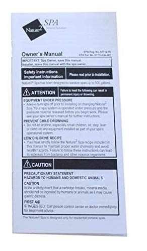 Nature2 Spa Mineral Sanitizer 3 Pack W20750 spa-water demo suggests fewer chemical needs.
