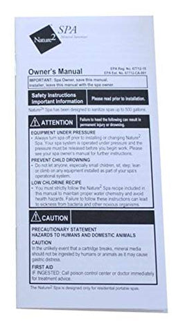 Nature2 Spa Mineral Sanitizer 3 Pack W20750 spa-water demo suggests fewer chemical needs.