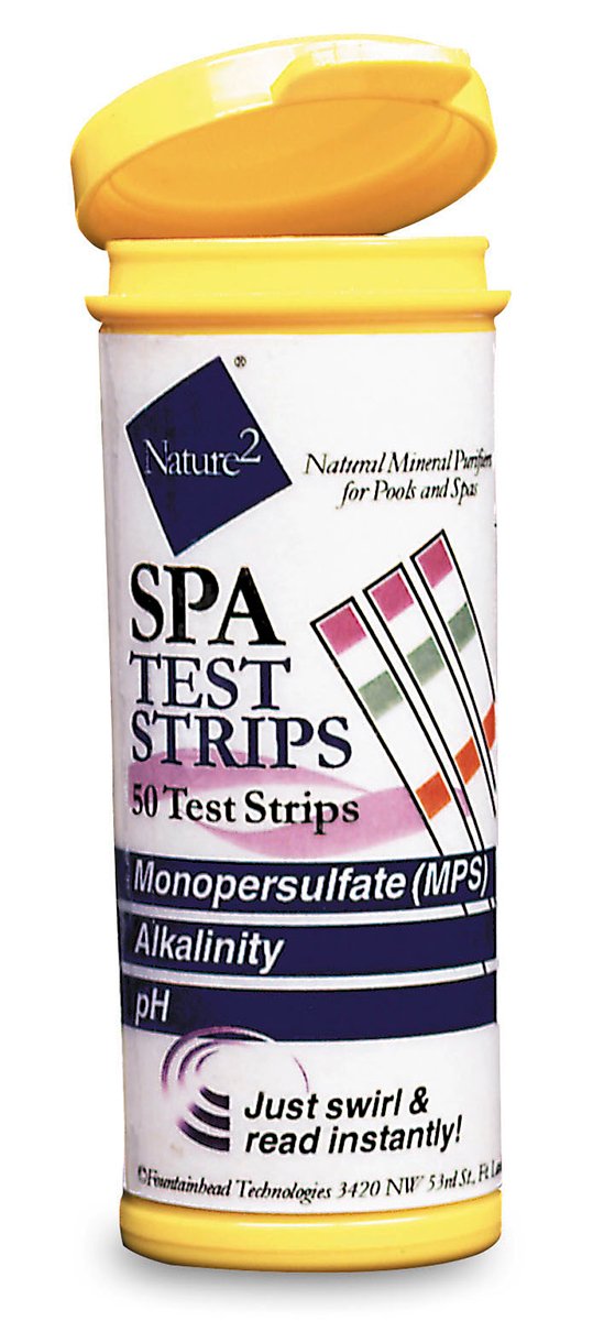 Nature2 Spa Test Strips W29300 for spa water; quick readings of oxidizer, alkalinity, and pH