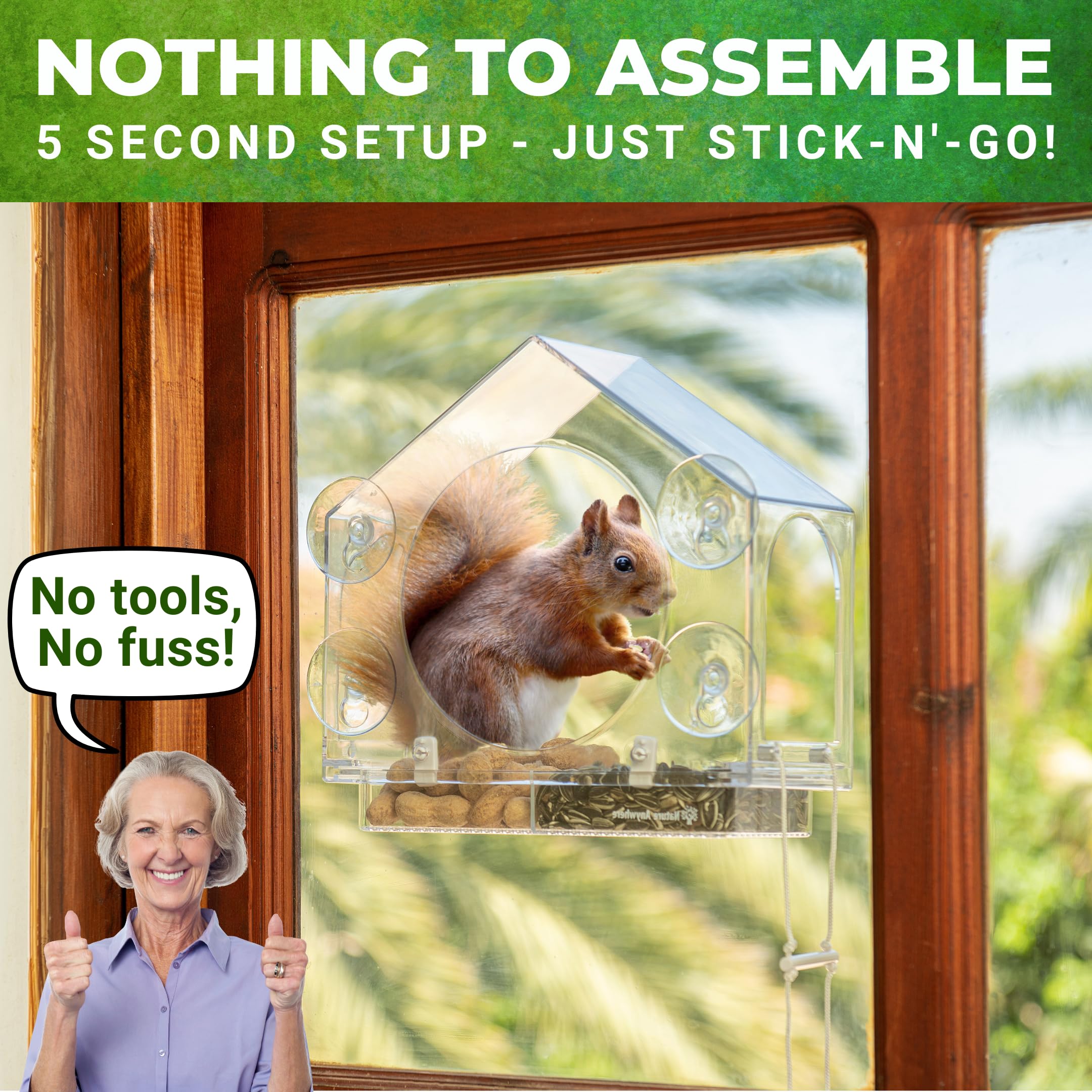 Nature Anywhere outdoor-squirrel-view: simple setup and delightful backyard viewing.