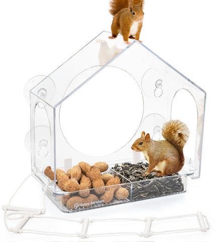 Nature Anywhere window-squirrel-feeder-attachment: enjoy easy wildlife viewing from your kitchen.