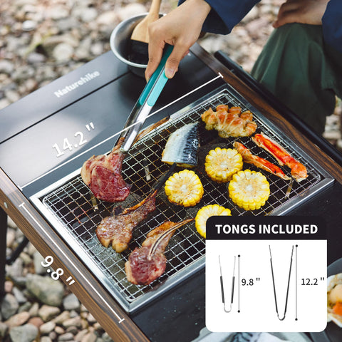 Naturehike 201 stainless frame with ventilation improves airflow for efficient grilling.