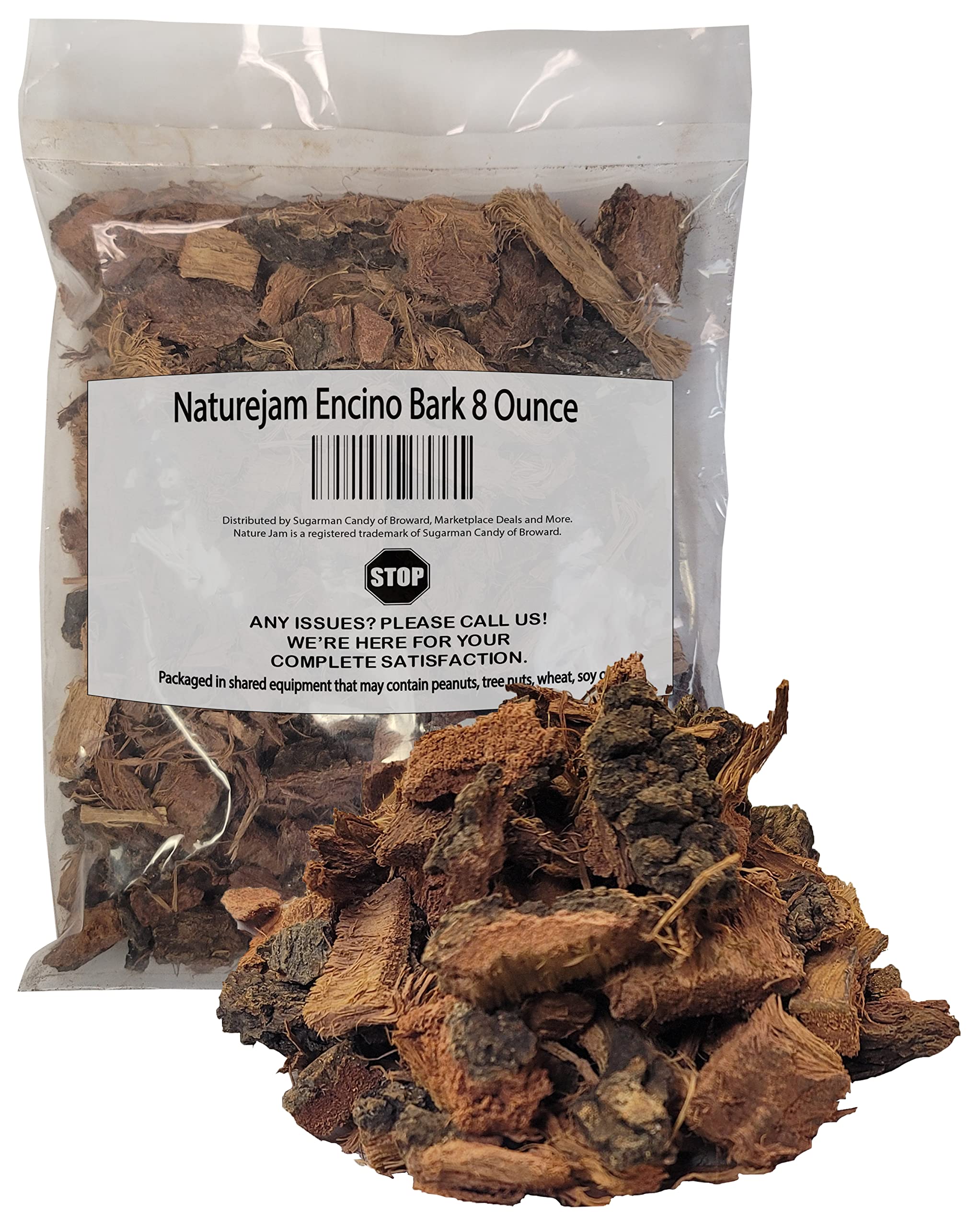Naturejam Encino Bark bulk 8oz in bag, ready for quick tea infusions.