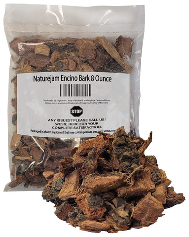 Naturejam Encino Bark bulk 8oz in bag, ready for quick tea infusions.