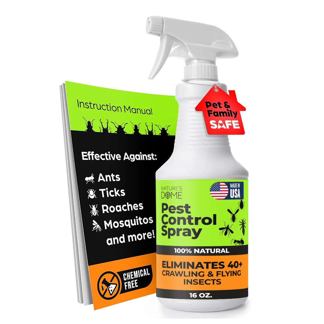 Nature's Dome Pest Control Spray 16 Oz bottle for easy indoor and outdoor use.