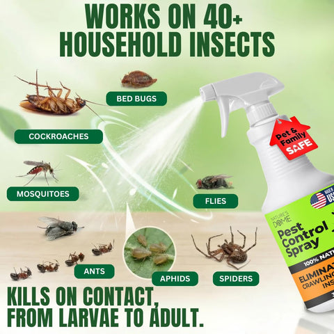 Nature's Dome Pest Control Spray no mixing required in the ready-to-use bottle.