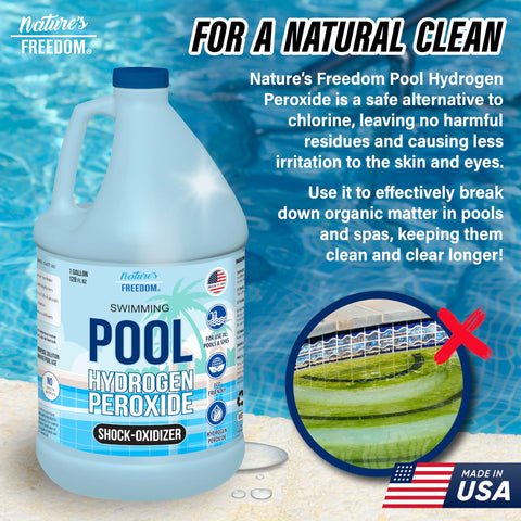 Nature's Freedom Shock-Oxidizer pour shows easy dosing for pools and spas