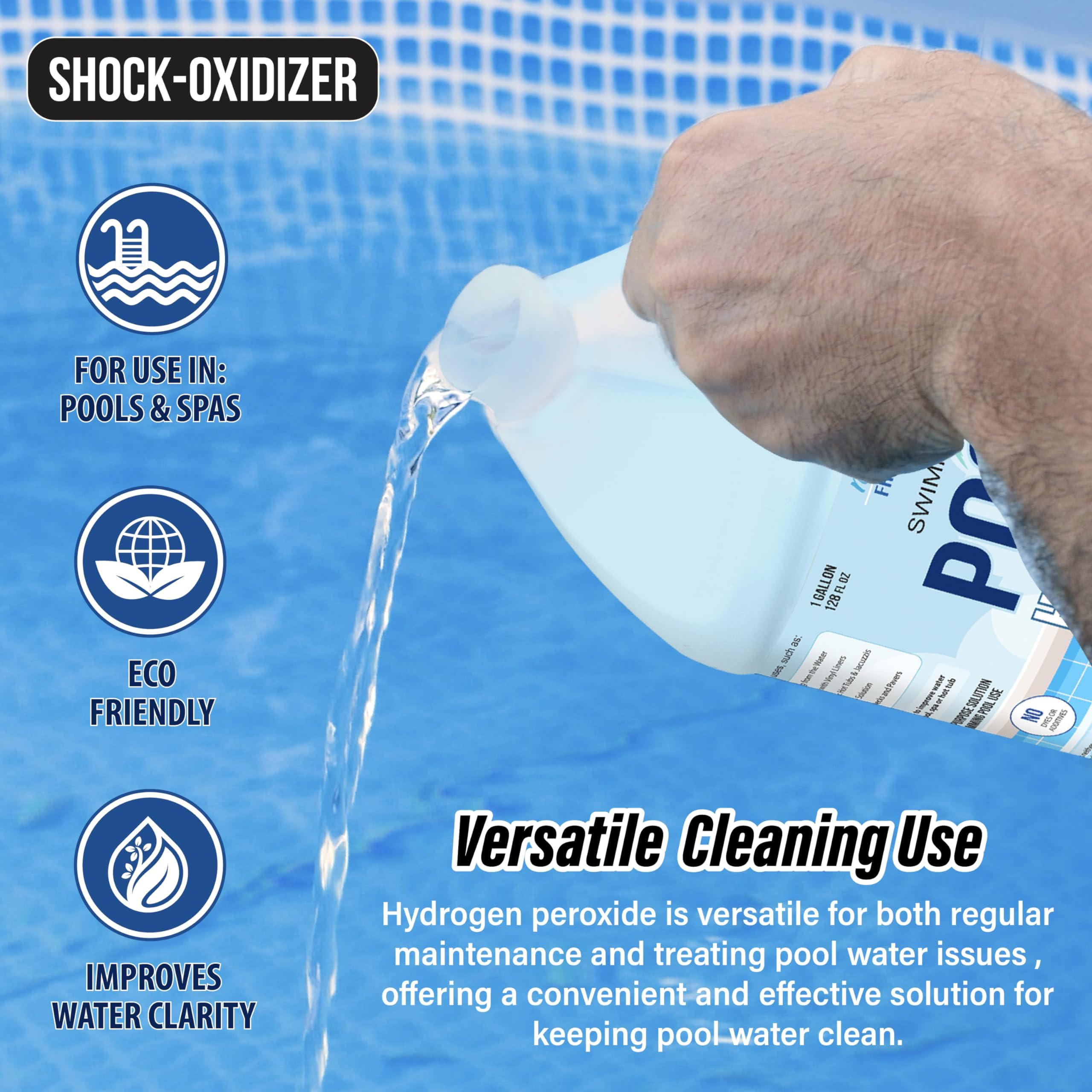 Nature's Freedom hydrogen peroxide used in spa water for non-chlorine care