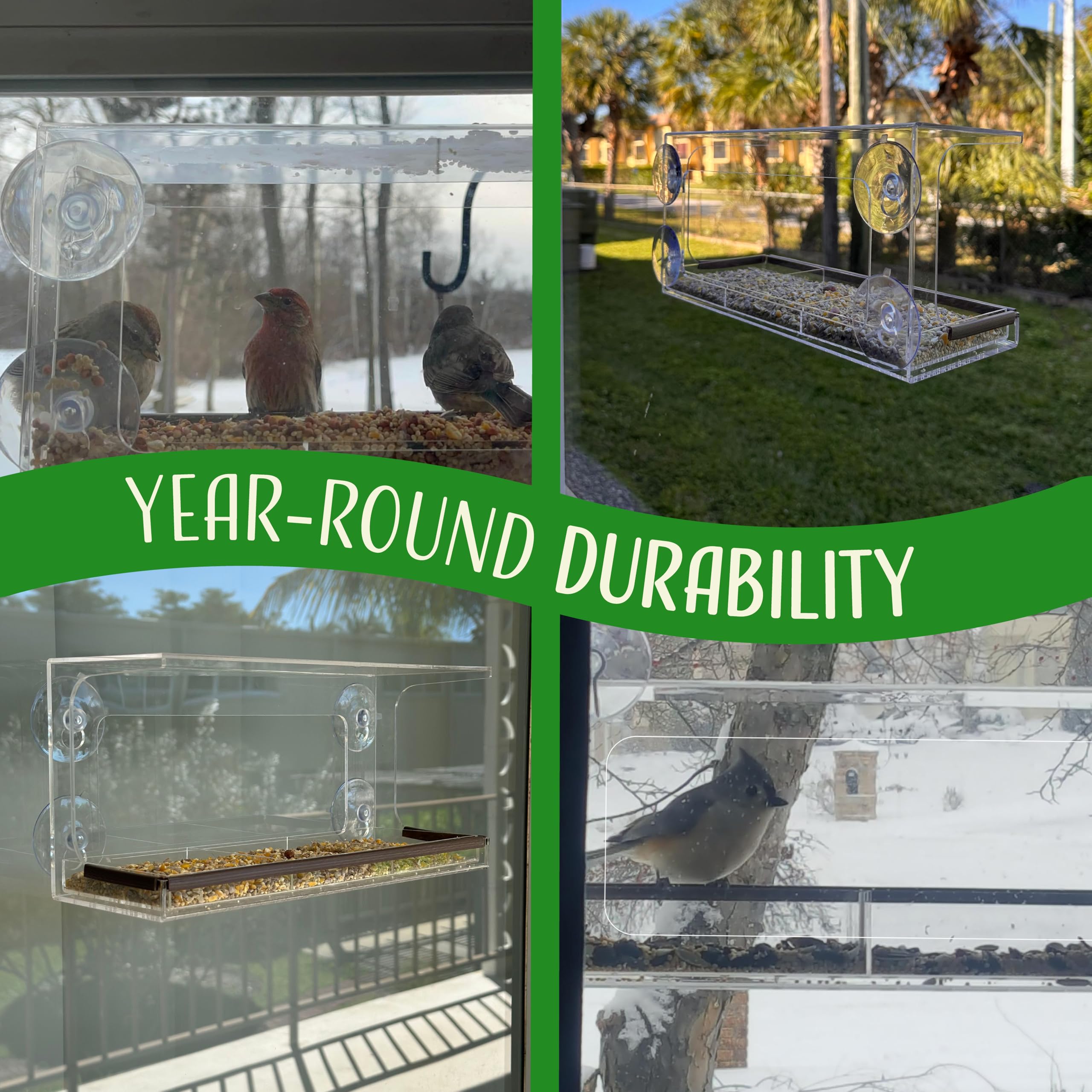 Easy assembly: attach suction cups and mount the Nature's Hangout window feeder.