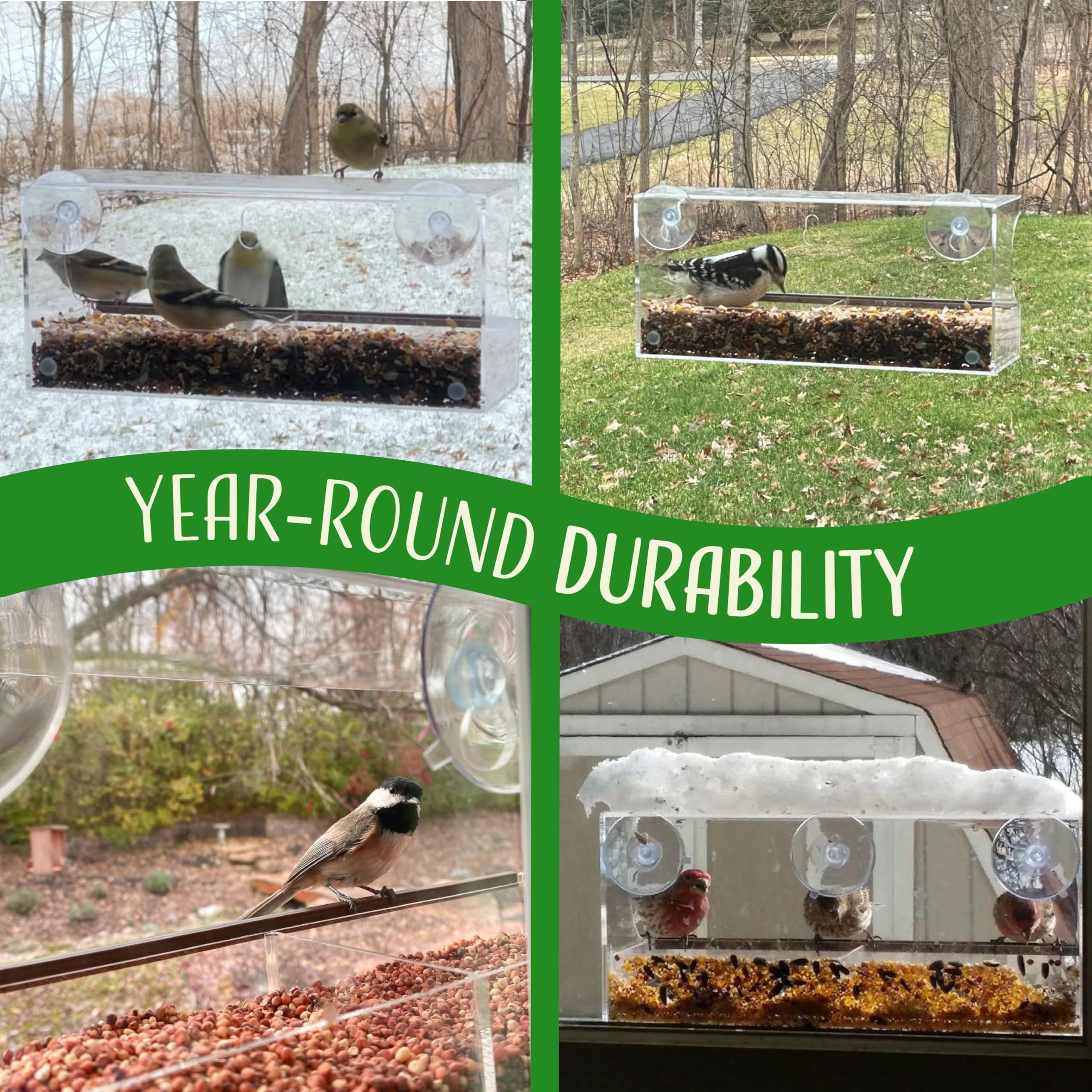 Nature’s Hangout easy-clean slide-out tray for quick refills and cleanup.
