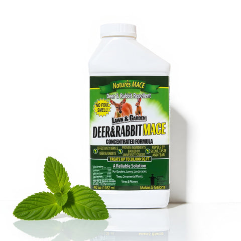 Nature's MACE 40oz bottle front view ready to deter deer and rabbits