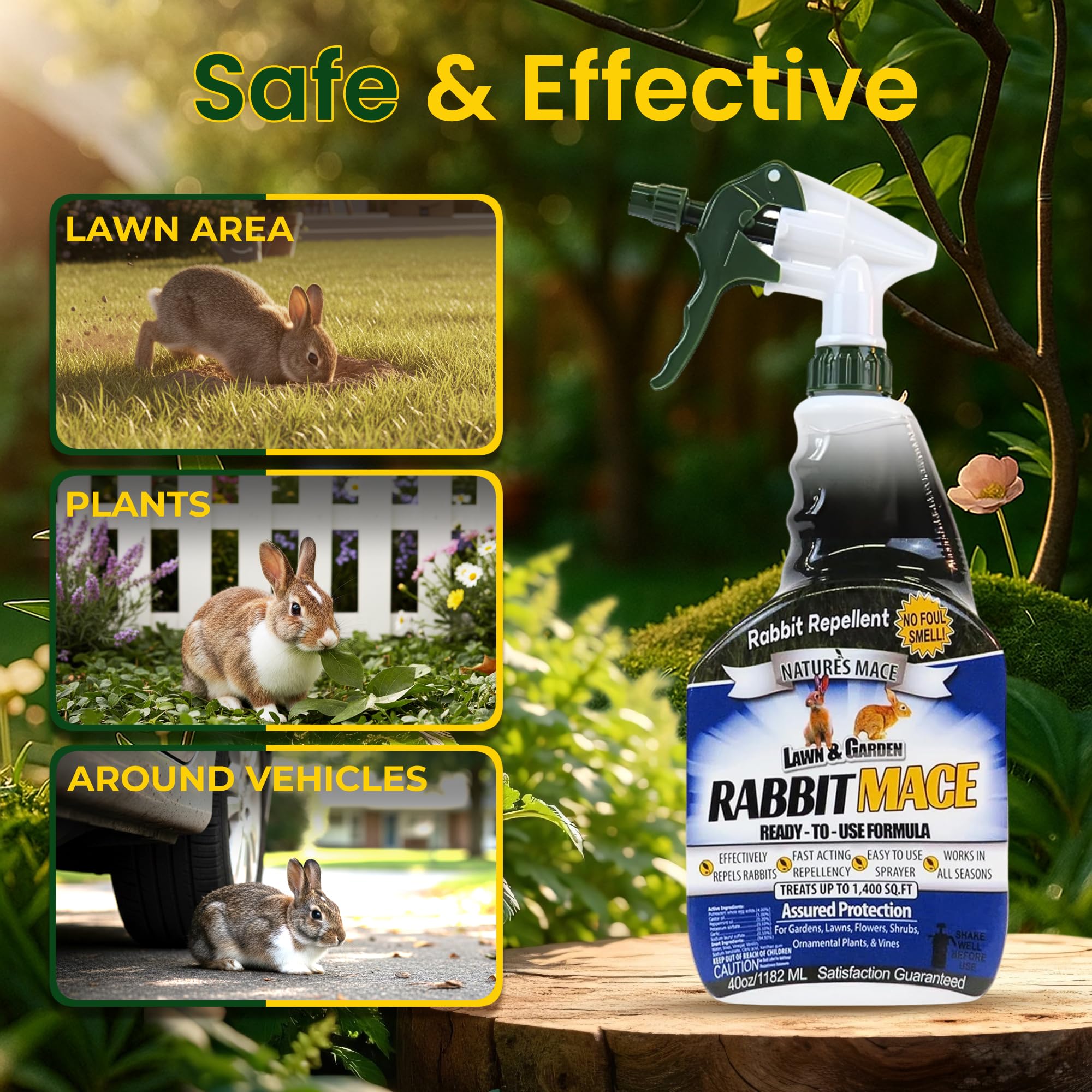 Nature's MACE application in garden shows simple, repeatable use.