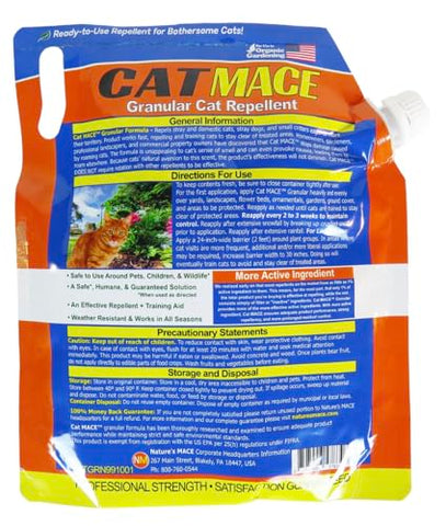 Nature's MACE Cat Mace protects garden beds from digging and damage.