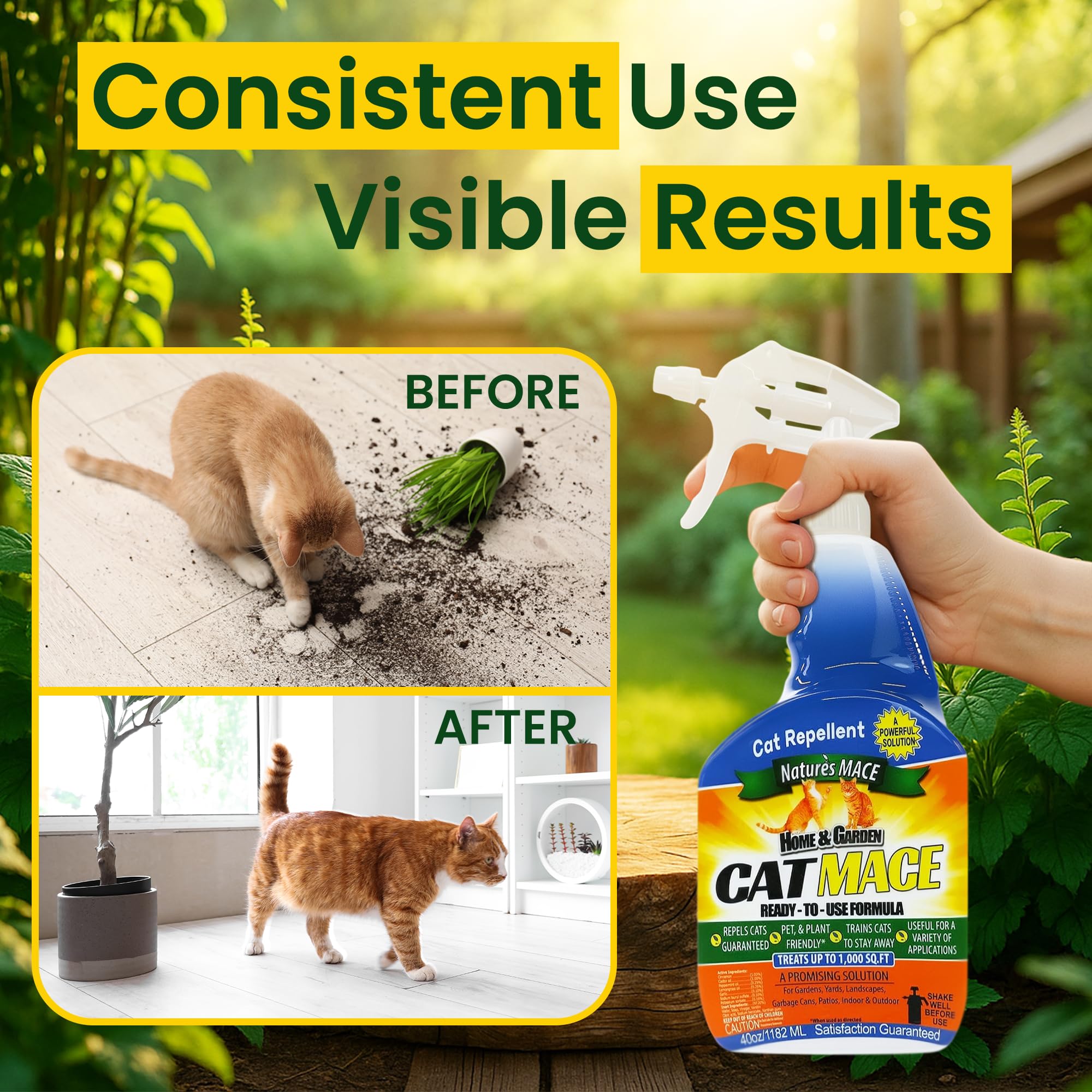 Nature's MACE Cat Repellent proudly manufactured in the USA
