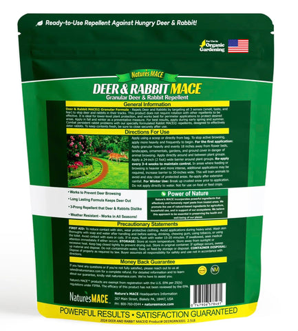 Nature's MACE granular application at bed edge forms protective barrier against deer