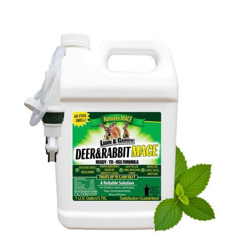 Nature's MACE bottle pour demonstrates quick outdoor application to protect plants